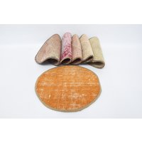 Handgefertigter Supla, Kelim Sechser-Set, Küchendekor, Service Teppich Tischset, 10 "x 10" Kreis Unterplatte, Mauspad, 15 Handgefertigter Supla, Kelim Sechser-Set, Küchendekor, Service Teppich Tischset, 10 "x 10" Kreis Unterplatte, Mauspad, 15 von KilimPillowDesigner