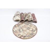 Kelim Supla, Teppich Sechseckig, Küchendekor, Service, Teppich-Tischset, 30, 5 X cm Kreis Unter Der Platte, Geschenk 5 von KilimPillowDesigner