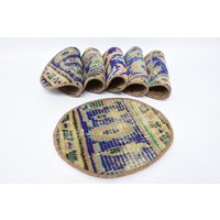 Service Teppich Tischset, Kreis Unterplatte, Vorleger Supla, Vorleger, Küchendeko 4 von KilimPillowDesigner