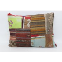 Kelim Kissenbezug Patchwork Kissen 24x32 Türkisch Chic Kilim Boho Sp6080-654 von KilimPillowExclusive