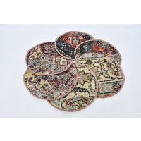 Geschenk Für Sie, Kilim Supla, Service Teppich Tischset, 10 "x 10" Küchendekor, Esszimmerzubehör, Handgefertigter Mauspad, 18 von KilimPillowOriental