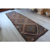 3'5"x13' Füße Vintage Kelim Läufer Teppich, Jijim Läufer, Ethno Boho Teppich/N-792 von KilimToGo