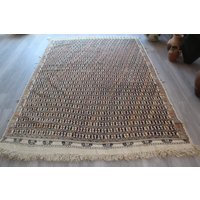 Bestickter Kelim, Vintage Konya -Karapinar Kelim Teppich, Wandbehang/N-318 5'4"x7'9" Feet von KilimToGo