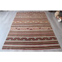 Kelimteppich, Vintage Kelim Teppich, Boho Jijim Kelimteppich, Bestickter Kelimteppich/5'4"x7'4" Feet N-442 von KilimToGo