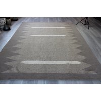 Übergröße Handgewebt Kelim Teppich, Grauer Moderner Kelim, Großer Oushak Ethno Teppich , Boho/7'5"x10' Feet N-731 von KilimToGo