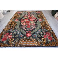 Vintage Blumen Teppich, Karabagh Kelim Boho Floraler Großer/N-848 6'7"x10'2" Ft von KilimToGo