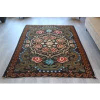 Vintage Karabagh Kelim, Blumen Kelim Teppich, Boho Ethno/15 X 100 cm N-336 von KilimToGo