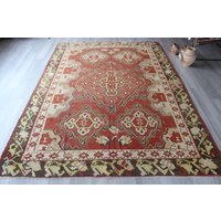 Vintage Kelim Kelim, Boho Teppich, Roter Blumen/N-473 7'2"x10' Feet von KilimToGo