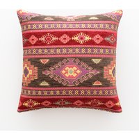 Kelim Kissenbezug F14 Türkisch Marokkanisch Persisch Boho Südwestlicher Teppich 14x14 16x16 18x18 20x20 22x22 24x24 von Kilimikea