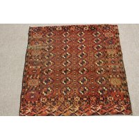 Antiker Teppich 3x3 Ft, Vintage Teppich, Oushak Boho Handgemachter Dekor, Indor Gästezimmer Mh-129 von KilimrugsArtStore