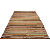 Oushak Handgemachter Kelim Teppich, 7, 7x4, 9 Ft Ethno Wollteppich, Boho Kelim, Myk-937 von KilimrugsArtStore