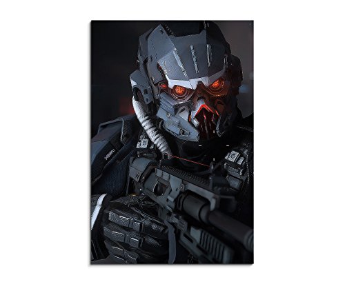 Killzone Fall Helghast Infantry 90x60cm Bild als schoener Kunstdruck auf echter Leinwand als Wandbild auf Keilrahmen von Killzone