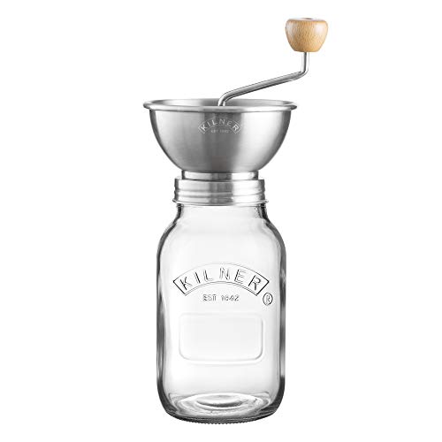 Kilner Create & Make Passiermühle - manuelle Edelstahlmühle zum Passieren von Obst und Gemüse - inklusive Vorratsglas, 1 Liter, Glas von Kilner