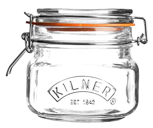 KILNER Einkochglas mit Bügelverschluss 0025.010 quadratisch - zum Einmachen, Konservieren und Aufbewahren, 0,5 Liter von Kilner