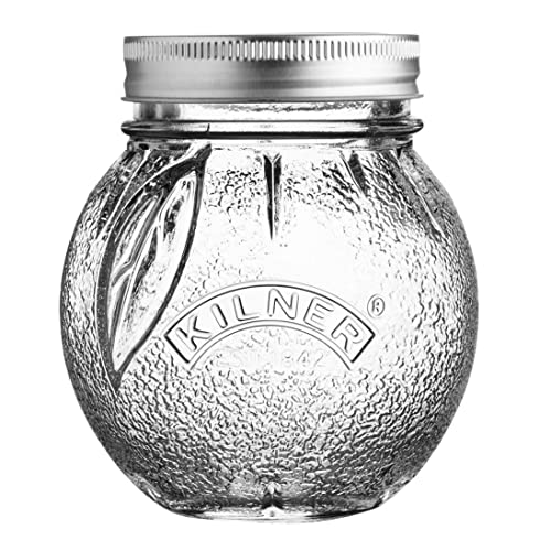KILNER Marmeladenglas mit Deckel in Orangenform | 400 ml | Metall- Deckel | für selbstgemachte Orangenmarmelade | Einmachgläser mit Schraubdeckel perfekt zum Verschenken von Kilner