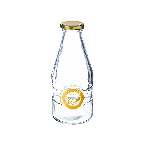 Kilner Milchflasche mit Drehverschluss, 570 ml Einkochglas, Glas, transparent von Kilner