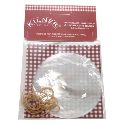 Kilner Cellophane Jam Jar Disc Covers with Bands, Pack of 100, White 0025.429 von Kilner