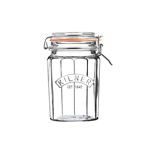 Kilner Facetten-Glas mit Bügelverschluss, 950 ml Einkochglas, transparent von Kilner