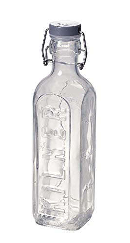 Kilner Glasflasche mit Bügelverschluß, eckig, 600 ml Einmachglas, Glas, Transparent von Kilner