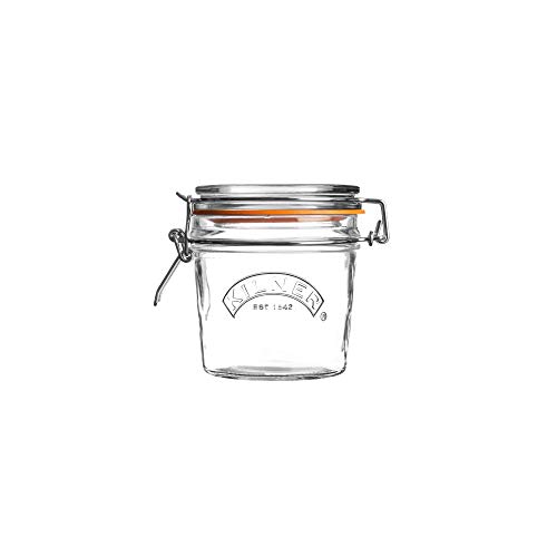 KILNER Bügelverschluss Glas | 350 ml | Rund | Vorratsgläser mit Deckel luftdicht | mit Gummidichtung | Glas mit Deckel für Gewürze oder Gemüse | Spülmaschinengeeignet von Kilner