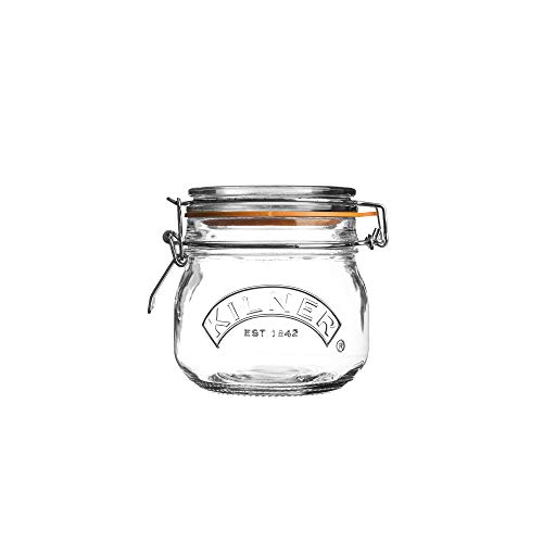 Kilner Rundes Bügelverschluss Glas, 500 ml Einkochglas, transparent von Kilner