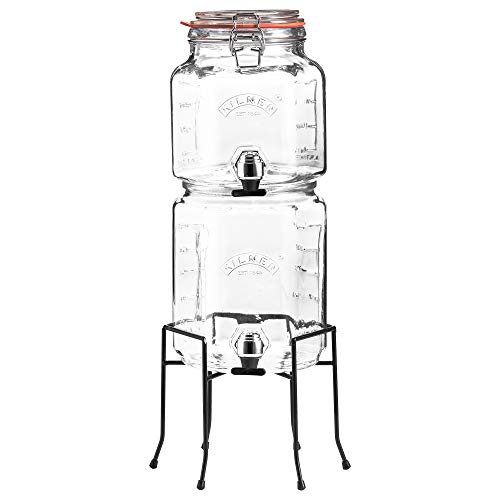 Kilner 25.004 Stapelbarer Getränkespender mit Ständer, 5,2 Liter, Glas, Maße: 22,7 x 19,6 x 40 cm, Transparent von Kilner