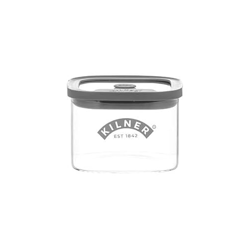 Kilner Vorratsbehälter mit Deckel aus Borosilikatglas | 500 ml | Vorratsdosen luftdicht mit Vakuumversiegelung | Spülmaschinengeeignete Aufbewahrungsbox mit Deckel | BPA-frei | 10,4x10,4x7,2 cm von Kilner