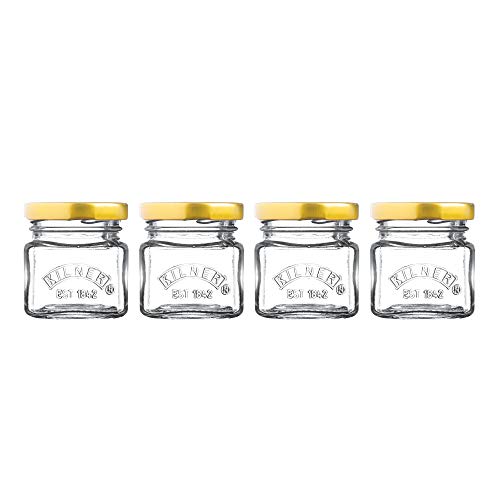 New Kilner Glas Mini Einmachgläser und Schraubdeckel 55 ml Set von 4 von Kilner