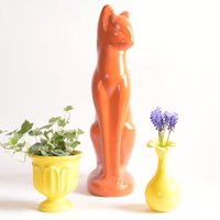 Blumentöpfe Vase Gelb | Knospe Midcentury Dekor Retro Mod Heager Übertopf Gelbes von KimBakerCollections