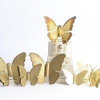 Metall Schmetterlinge | Wand Schmetterling Kunst Midcentury Wanddeko Gold Wandkunst von KimBakerCollections