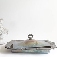 Vintage Servierteller Oneida Silber Platte Chafing Dish, Urlaub Servier Dekor Vintage Servierteller Oneida Silber Platte Chafing Dish, Urlaub Servier Dekor von KimBakerCollections