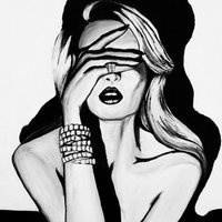 Schwarz & Weiß Fashion Print Frau Mit Schmuck - Gallery Wall Art von KimLegler