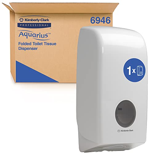 Aquarius-Spender für Einzelblatt-Toilettenpapier 6946 – 1 x Spender für Einzelblatt-Toilettenpapier, weiß von KIMBERLY-CLARK