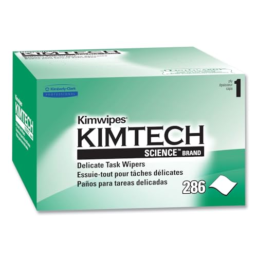 Kimberly-Clark 34155 Kimwipes 1-lagige zarte Aufgabentücher, 11,2 x 21,3 cm, Tissue (286 Stück) von KIMBERLY-CLARK