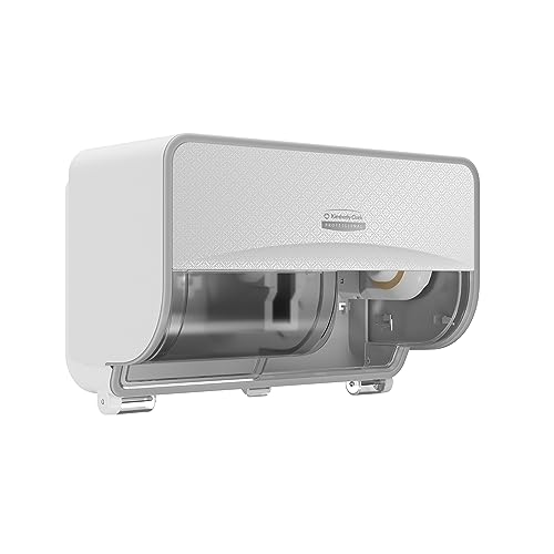 Kimberly-Clark Professional ICON-Standard-Toilettenpapierspender mit 2 horizontalen Rollen (53945), mit weißer Blende im Mosaik-Design; 1 Spender und Blende pro Verkaufseinheit von Kimberly-Clark Professional