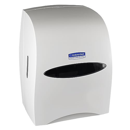 Kimberly-Clark Sanitouch Papierhandtuchspender für harte Rollen (09991), freihändiges Ziehen, Weiß von Kimberly-Clark Professional