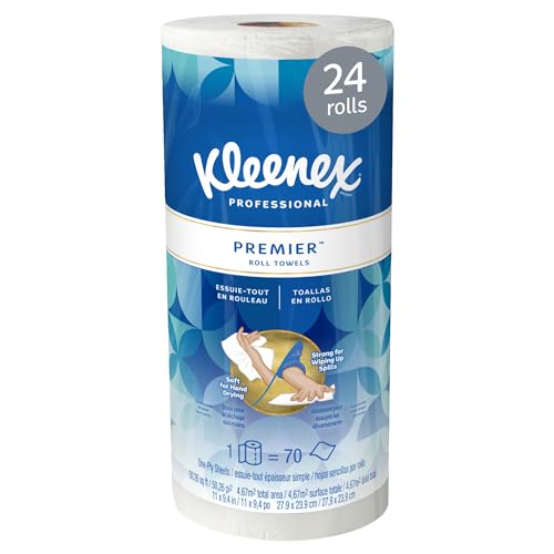 Kleenex Towels Premier Kitchen Paper Towels (13964), Cloth-Like Softness, Perforated, 24 Rolls/Case, 70 Kleenex Paper Towels/Roll von KLEENEX