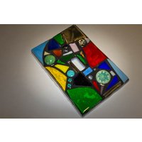 Bunte Glas Mosaik Lichtschalter Abdeckung - Rainbow Mix Einfach, Doppelt, Dreifach, Steckdose Oder Decora Gfci Made To Order Jeder Ist Einzigartig von KimberlyMoon