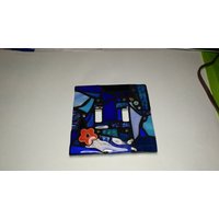 Die Blues Glas Mosaik Lichtschalter Platte, Auf Bestellung, Einzel, Doppelt, Dreifach Knebel, Gfci, Auslass von KimberlyMoon