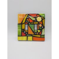 Orange, Lime, & Gelb Glas Mosaic Lichtschalter Abdeckplatte Mit Harz, Auf Bestellung, Einzel-, Doppel-, Dreifach-Kippschalter, Gfci, Steckdose von KimberlyMoon