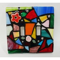 Regenbogen Mix - Glas Mosaic Lichtschalter Abdeckung Einfach, Doppelt, Dreifach, Steckdose Oder Decora Gfci Made To Order von KimberlyMoon