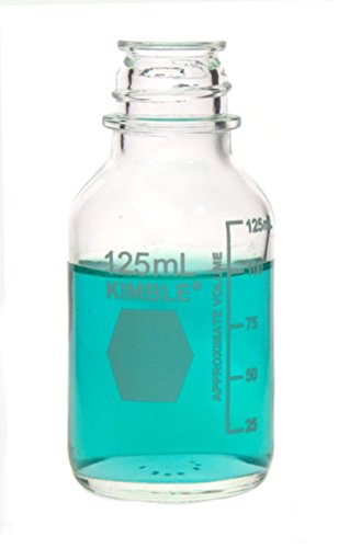 Kimble Chase KIMAX USP Type I Glasflaschen mit Schraubgewinde, ohne Verschluss, 125 ml Fassungsvermögen, 48 Stück von Kimble