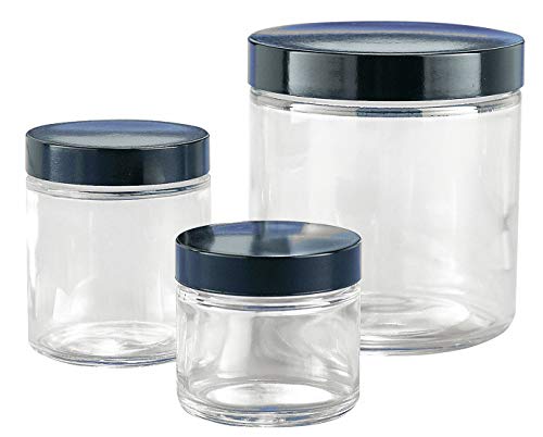 Kimble Type III Soda Lime Glass Clear Wide Mouth Straight Sided Jars with GPI Thread Cap, Pulp/Vinyl Liner Material, 1000ml Capacity (Case of 12) von Kimble