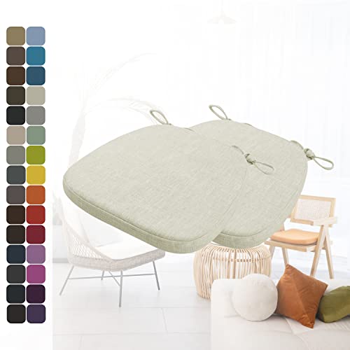 Kimgull 2er Set Stuhlkissen mit Bändern Bequeme Waschbare Rutschfestes Sitzkissen Ideal für zu Hause und Gartendekoration, viele Farben und Größen zur Auswahl (40X38X3CM Beige) von Kimgull