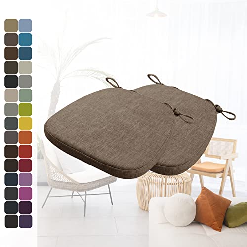 Kimgull 2er Set Stuhlkissen mit Bändern Bequeme Waschbare Rutschfestes Sitzkissen Ideal für zu Hause und Gartendekoration, viele Farben und Größen zur Auswahl (40X38X3CM Braun) von Kimgull