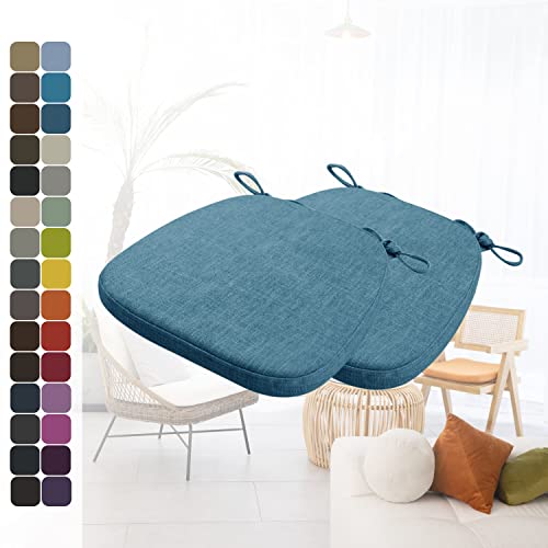 Kimgull 2er Set Stuhlkissen mit Bändern Bequeme Waschbare Rutschfestes Sitzkissen Ideal für zu Hause und Gartendekoration, viele Farben und Größen zur Auswahl (40X38X3CM Dunkelblau) von Kimgull