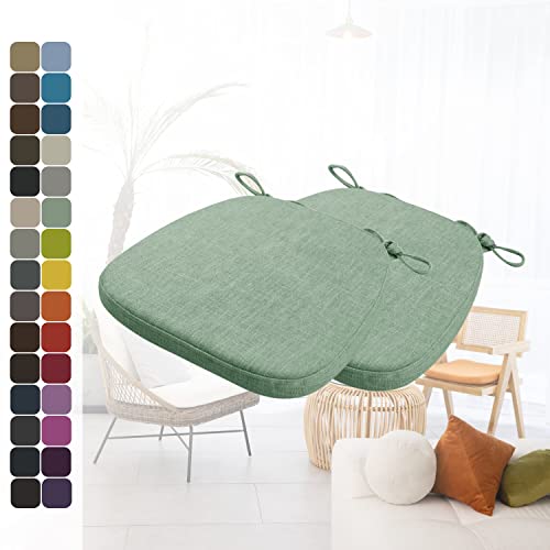 Kimgull 2er Set Stuhlkissen mit Bändern Bequeme Waschbare Rutschfestes Sitzkissen Ideal für zu Hause und Gartendekoration, viele Farben und Größen zur Auswahl (40X38X3CM GrüN) von Kimgull