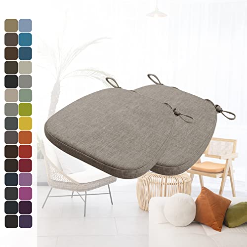 Kimgull 2er Set Stuhlkissen mit Bändern Bequeme Waschbare Rutschfestes Sitzkissen Ideal für zu Hause und Gartendekoration, viele Farben und Größen zur Auswahl (40X38X3CM Hellbraun) von Kimgull