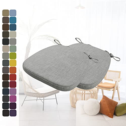 Kimgull 2er Set Stuhlkissen mit Bändern Bequeme Waschbare Rutschfestes Sitzkissen Ideal für zu Hause und Gartendekoration, viele Farben und Größen zur Auswahl (40x38x5CM Grau) von Kimgull