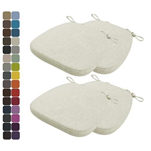 Kimgull 4er Set Stuhlkissen mit Bändern Bequeme Waschbare Rutschfestes Sitzkissen Ideal für zu Hause und Gartendekoration, viele Farben und Größen zur Auswahl (40X38X3CM Beige) von Kimgull